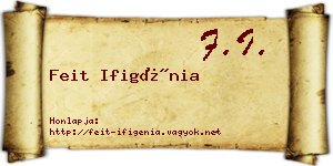 Feit Ifigénia névjegykártya
